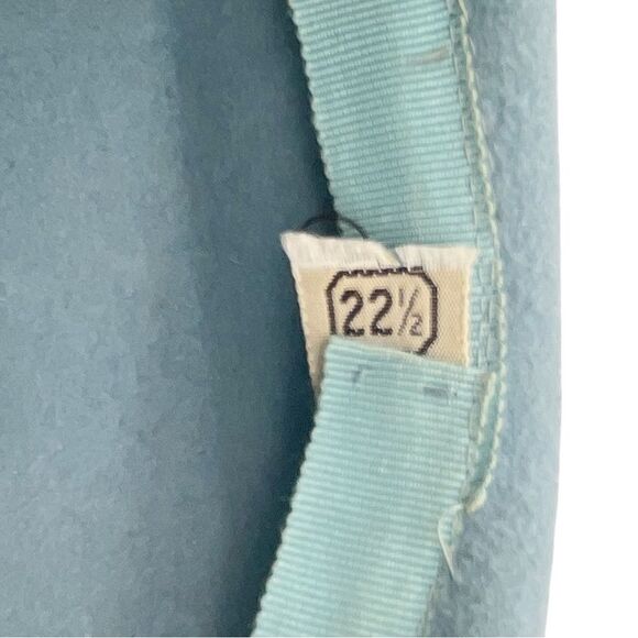 Vintage 1950s BB Ruth Velour Beret Hat Slate Blue Floral Applique Pearl Studded - Picture 14 of 16